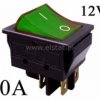 Przełącznik stabilny zielony; OFF-ON; 12V 30A; 4P