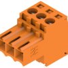 Socket header, 3 pole, pitch 3.5 mm, straight, orange, 1597370000