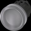 Light attachment, illuminable, waistband round, clear, mounting Ø 22.3 mm, 3SU1001-6AA70-0AA0