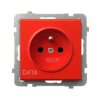 SONATA Gniazdo pojedyncze z uziemieniem DATA czerwony GP-1RZD/m/00 OSPEL