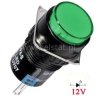 Przełącznik chwilowy; okrągły zielony, 12V
