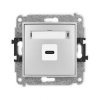 ICON Mechanizm gniazda pojedynczego 1xUSB C-C srebrny metalik 7IGUSB-7
