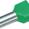 Cimco 187744 Podwójna końcówka 16 mm² z częściową izolacją zielony 100 szt.