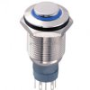 Przycisk chwilowy 16mm wyst. LED niebieski 12V