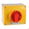 SK25-2.8210\OB13ZC Łącznik krzywkowy 25A, Rozłącznik 0-1 (45st), 4-biegunowy, w obudowie, czoło żółto-czerwone, IP65