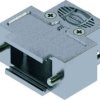 D-Sub connector housing, size: 1 (DE), straight 180°, cable Ø 1.5 to 7.5 mm, thermoplastic, shielded, silver, 09670090483160