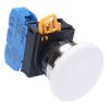 YW4B-M4E10W White 22mm Metal Bezel Mushroom Momentary Push Button Switch NO IP65 IDEC