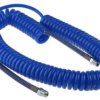 Przewód pneumatyczny spiralny 6m Niebieski, PUR, BSPT 1/4i148 męskie RS PRO