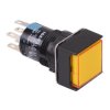 AL6Q-A24PYC Yellow 16mm 24V Latching Square illuminated Push Button Switch IP65 DPDT