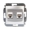 Carla Gniazdo Komputerowe Podwójne 2Xrj45 Cat 5E Srebrne 1749-16