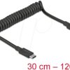 85350 USB 3.1 spiral cable, C male to C male, up to 1,2 m