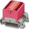 Distribution block, push-in connection, 0.2-6.0 mm², 12 pole, 32 A, 6 kV, pink, 3273697