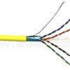 Kabel skrętka FTP (F/UTP), kat6, wewnętrzny, żółty, LSOH/LSZH, 4x2x26 AWG, 305m, linka