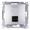 Simon 54 Gniazdo HDMI srebrny mat DGHDMI.01/43