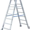 Podwójna drabina ze stopniem Krause 124852, przenośna, Maksymalna wysokość robocza: 3.15 m