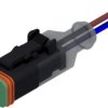Connection cable, socket, 2 pole, straight to openend, 0,5m