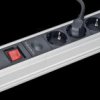 GABKS04 Power strip, 4-way, aluminum, Ü-protection, with switch, 1.4 m