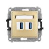 Icon Mechanizm Gniazda Podwójnego 2Xusb A-A 3.0 Złoty 29Igusb-6