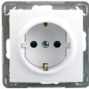 IMPRESJA Gniazdo pojedyncze z/u Schuko z przesłonami białe GP-1YSP/m/00