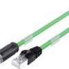 Sensor actuator cable, M12-cable plug, straight to RJ45-cable plug, straight, 8 pole, 5 m, PUR, green, 0.5 A, 79 9723 050 08