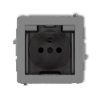 DECO Gniazdo bryzgoszczelne z/u (klapka dymna) szary mat 27DGPB-1zdp