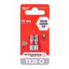 Bity Udarowe Do Wkrętarki Torx Tx20 25Mm 1/4 Shockwave 2Szt Milwaukee