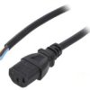 Kabel: 3X1mm2, Iec C13 Żeński, 5M, 10A, 250V Lt-501 H05vv-F 1.0/3C Blk 5M End