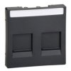 MERTEN Płytka czołowa gniazda komputerowe podwójne z polem opisowym i osłoną przeciwkurzową antracyt Sys M MTN4564-0414 SCHNEIDE