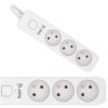 Przedłużacz elektryczny Listwa zasilająca na 3 gniazda [2P+Z] z wyłącznikiem biała 1,5m KERG