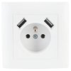 Wesa Gniazdo pojedyncze z/u + 2 x USB 5v 2A białe LC-13A