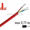 Przewód silikonowy SIHF 3x0,75 czerwony, linka,Cu