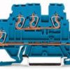 3-wire double level terminal block, spring-clamp connection, 0.08-2.5 mm², 2 pole, 24 A, 6 kV, blue, 870-534