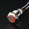 Rugged Metal On/Off Switch with Red LED Ring (16mm Red On/Off)