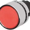 Pushbutton, unlit, groping, waistband round, red, front ring silver, mounting Ø 22.3 mm, 46-2131.3120.000