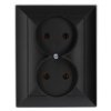 Opal Gniazdo Podwójne Bez Uziemienia Czarny Mat Gpt-5 Op Cz/Mat
