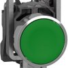 Schneider Electric XB4BA315 Przycisk Harmony XB4, metalowy, 22 mm, zielony, bez etykiety, chwilowy, 1S, wciskany Przycis