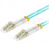 Patchcord światłowodowy MM LC/UPC-LC/UPC duplex 3mm OM3 bezhalogenowy LSOH aqua 1m LANBERG