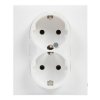 SUNO Gniazdo podwójne z uziemieniem schuko z przesłoną zaciski automatyczne (monoblok) biały 721126 LEGRAND