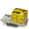 Blok rozdzielczy PTFIX 10/6X4-NS35-FE, żółto-czarne złącze przemysłowe - 6 punktów przyłączeniowych o przekroju 4mm2