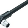Sensor actuator cable, M12-cable plug, angled to open end, 3 pole + PE, 5 m, PUR, black, 12 A, 77 0687 0000 50704-0500