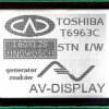 LCD-AG-160128A-FHW K/W-E6 T6963C
