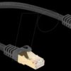 80315 Patch cable, Cat.6a, S/FTP, braided jacket, 0.25 m, black