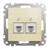 SEDNA DESIGN & ELEMENTS Gniazdo telefoniczne 2xRJ11 brzoza SDD180492 SCHNEIDER ELECTRIC