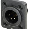 XLR panel plug, 4 pole, gold-plated, polyamide, NC4MDX-TOP