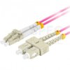 Patchcord światłowodowy MM LC/UPC-SC/UPC duplex 3mm OM4 bezhalogenowy LSOH magenta 2m LANBERG