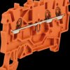 2000-1302 3-wire feed-through terminal, diameter 0.14 - 1.0 mm, orange
