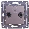 DANTE Gniazdo antenowe RTV przelotowe 8dB inox 454174