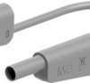 Measuring lead with (4 mm lamella plug, straight) to (4 mm lamella plug, straight), 750 mm, gray, silicone, 2.5 mm², CAT II, CAT