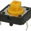 Mikroprzycisk; 12x12mm; 7,3mm; TS1205-7,3; 3,8mm; przewlekany (THT); 4 piny; czarny; do klawiszy; OFF-(ON); bez podświetlenia; 5