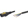 Power cord, International, C13 socket, straight on open end, H05VV-F3G1.0 mm², black, 2 m, 6051.2009